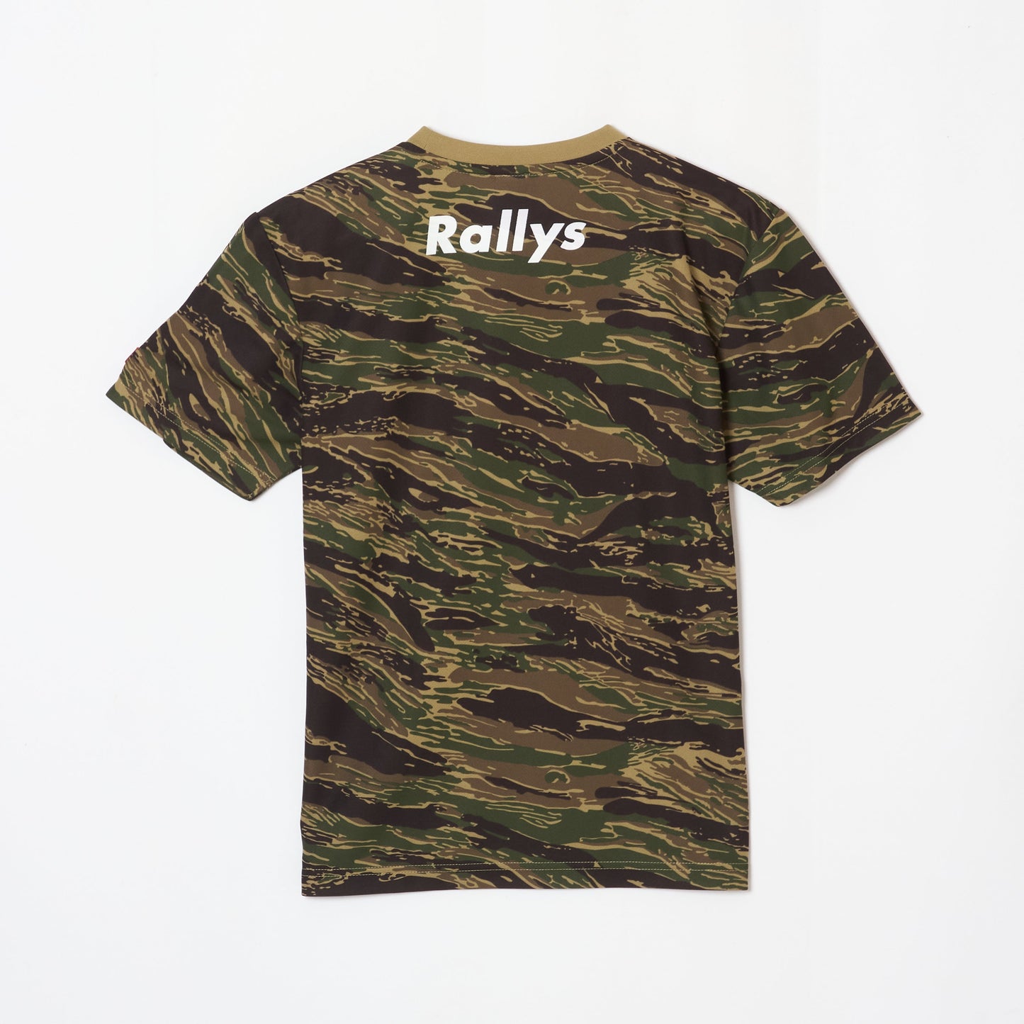 【在庫限り】Rallys Tシャツ(迷彩グリーン・ロゴ小)|公式戦でも使える卓球Tシャツ