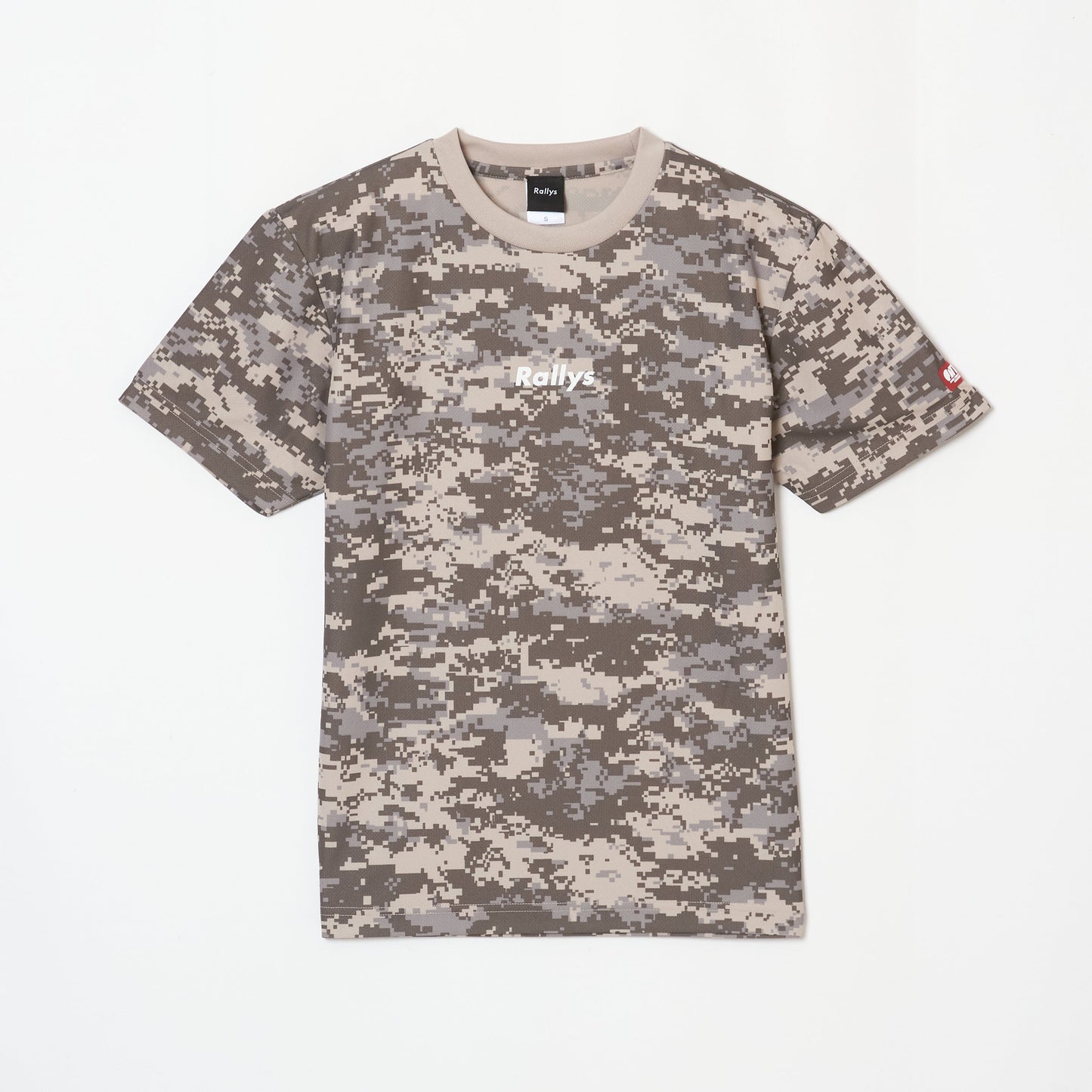 【在庫限り】Rallys Tシャツ（迷彩アッシュグレー・ロゴ小）｜公式戦でも使える卓球Tシャツ