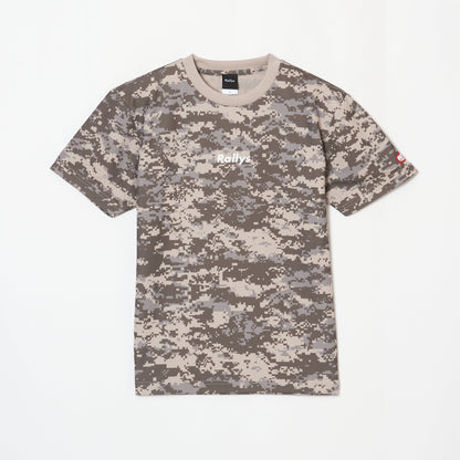 【在庫限り】Rallys Tシャツ（迷彩アッシュグレー・ロゴ小）｜公式戦でも使える卓球Tシャツ