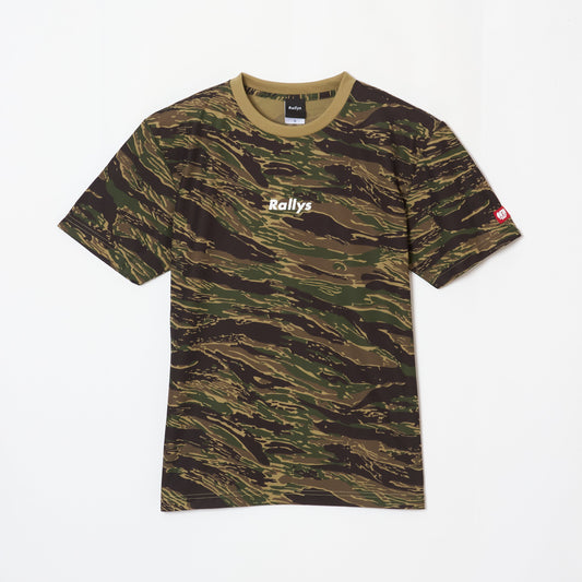 【在庫限り】Rallys Tシャツ（迷彩グリーン・ロゴ小）｜公式戦でも使える卓球Tシャツ