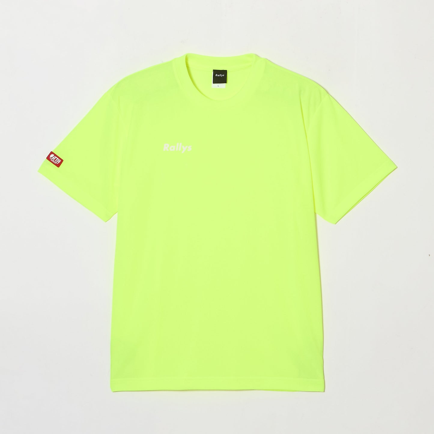 Rallys Tシャツ（ネオンイエロー・ロゴ小）｜公式戦でも使える卓球Tシャツ