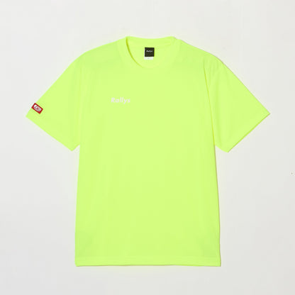 Rallys Tシャツ（ネオンイエロー・ロゴ小）｜公式戦でも使える卓球Tシャツ
