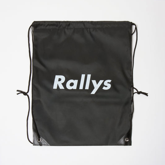 Rallysシューズバック/ナップサック（ブラック）｜ 卓球シューズやウェア持ち運べる軽量ナップサック