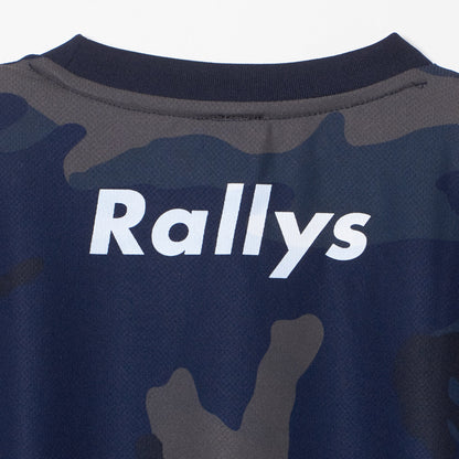 【SOLD OUT】Rallys Tシャツ（迷彩ネイビー・ロゴ小）｜公式戦でも使える卓球Tシャツ
