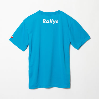 Rallys Tシャツ（ターコイズブルー・ロゴ大）｜公式戦でも使える卓球Tシャツ